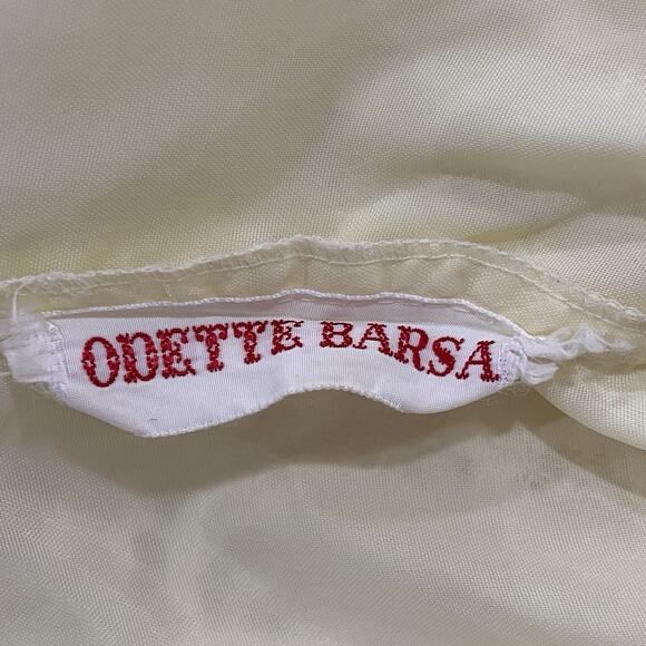 Vintage 60s Odette Barsa Pastel Yellow Lace Overlay Maxi Dressing Robe Size M - Picture 13 of 13